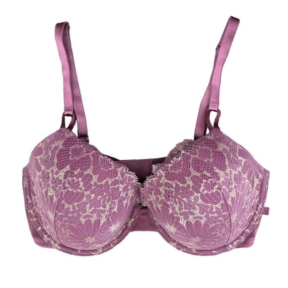 Victoria Secret Pink Lace Padded Sexy Floral Lingerie Bra - Picture 1 of 5